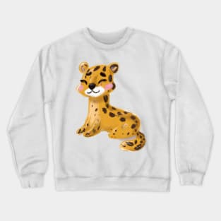 Cute Leopard Drawing Crewneck Sweatshirt